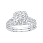1.17ct Princess Diamond Bridal Set in 14K White Gold