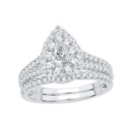1.17ct Pear Diamond Bridal Set in 14K White Gold