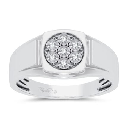 0.13ct Natural Diamond Ring in 10K White Gold