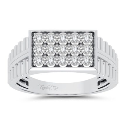 0.15ct Natural Diamond Ring in 10K White Gold