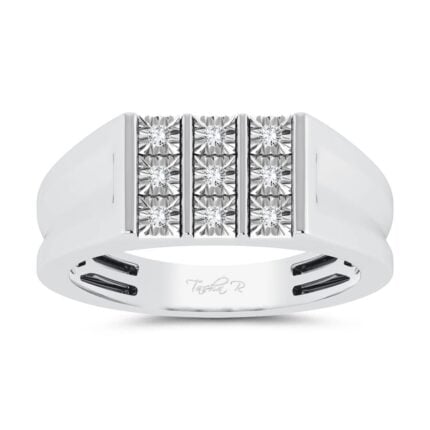 0.15ct Natural Diamond Ring in 10K White Gold