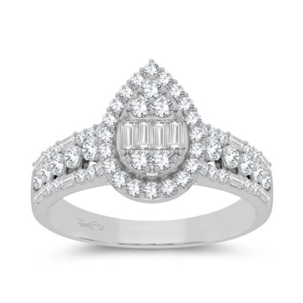 0.75ct Natural Diamond Engagement Ring in 14K White Gold