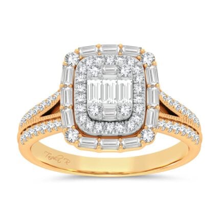 0.75ct Natural Diamond Engagement Ring in 14K Yellow Gold