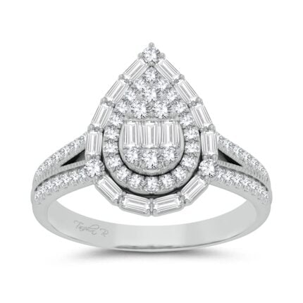 0.75ct Natural Diamond Engagement Ring in 14K White Gold