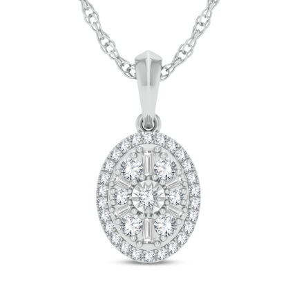 0.25ct Natural Diamond Pendant in 14K White Gold