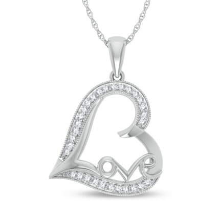 0.20ct Natural Diamond Pendant in 10K White Gold