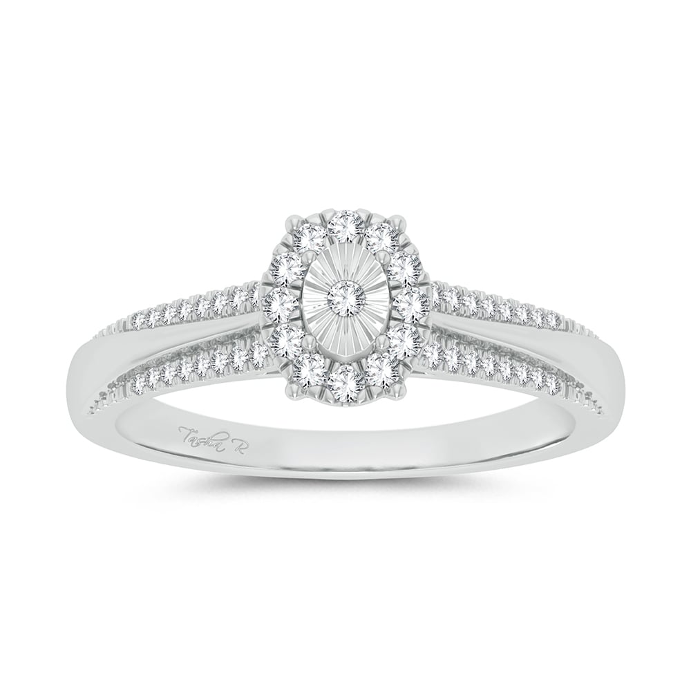 0.15ct Natural Diamond Fashion Ring in 10K White Gold - Image 1