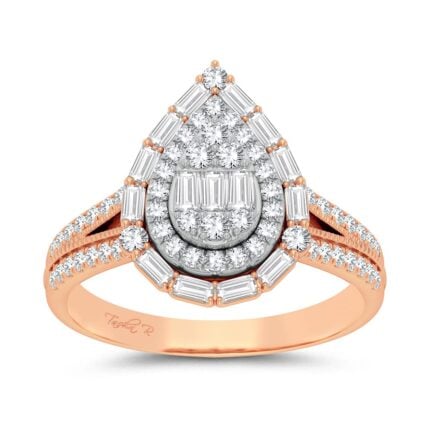 0.75ct Natural Diamond Engagement Ring in 14K Rose Gold