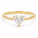 1.00 CT Heart Lab Diamond Solitaire Engagement Ring, 14K Yellow Gold