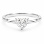 1ct Heart Solitaire Engagement Ring in 14K White Gold