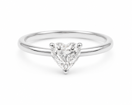 14K White Gold 1.00CT Heart Shaped Solitaire
