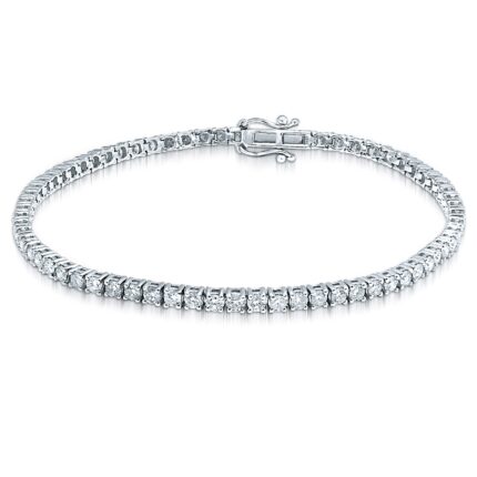 2ct Natural Diamond Tennis Bracelet in 14K White Gold