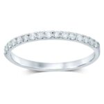 0.25CT natural diamond wedding band in 14K white gold