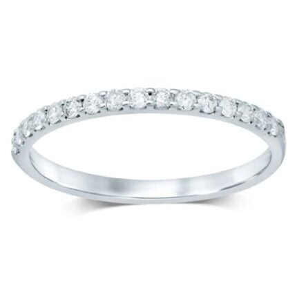 0.25CT natural diamond wedding band in 14K white gold