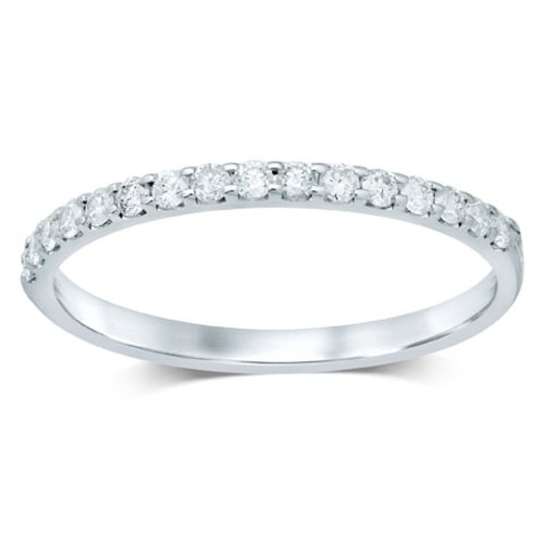 0.25CT natural diamond wedding band in 14K white gold