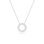 2 CT petite eternity circle round lab grown diamond pendant in 14K White Gold