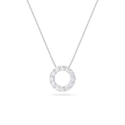 2 CT petite eternity circle round lab grown diamond pendant in 14K White Gold