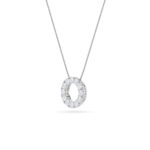 2 CT petite eternity circle round lab grown diamond pendant in 14K White Gold