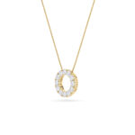 2 CT petite eternity circle round lab grown diamond pendant in 14K Yellow Gold