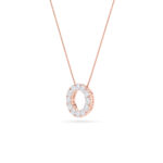 2 CT petite eternity circle round lab grown diamond pendant in 14K Rose Gold