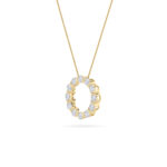 2 CT bezel eternity circle round lab grown diamond pendant in 14K Yellow Gold