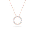 2 CT bezel eternity circle round lab grown diamond pendant in 14K Rose Gold