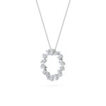 3 CT mixed shape eternity circle lab grown diamond pendant in 14K White Gold