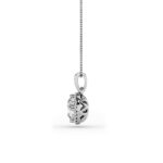0.75 CT round halo lab grown diamond pendant in 14K White Gold