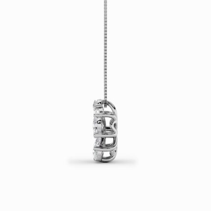 1.5 CT pear petal flower lab grown diamond pendant in 14K White Gold