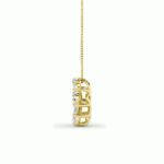 1.5 CT pear petal flower lab grown diamond pendant in 14K Yellow Gold