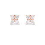 marquise flower lab grown diamond studs in 14K Rose Gold