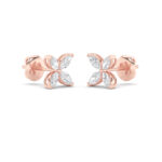 marquise flower lab grown diamond studs in 14K Rose Gold