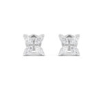 marquise flower lab grown diamond studs in 14K White Gold