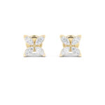 marquise flower lab grown diamond studs in 14K Yellow Gold