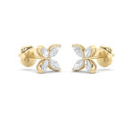marquise flower lab grown diamond studs in 14K Yellow Gold