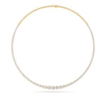 graduated bezel riviera half-way lab grown diamond necklace in 14K Yellow Gold