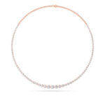 graduated bezel riviera half-way lab grown diamond necklace in 14K Rose Gold