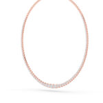 graduated bezel riviera half-way lab grown diamond necklace in 14K Rose Gold