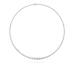 graduated bezel riviera lab grown diamond necklace in 14K White Gold