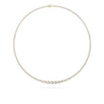 graduated bezel riviera lab grown diamond necklace in 14K Yellow Gold