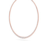 graduated bezel riviera lab grown diamond necklace in 14K Rose Gold