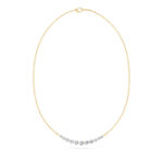 graduated round half-moon lab grown diamond necklace in 14K Yellow Gold