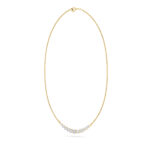 graduated round half-moon lab grown diamond necklace in 14K Yellow Gold