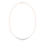 graduated round half-moon lab grown diamond necklace in 14K Rose Gold