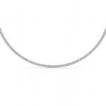 classic round lab grown diamond tennis necklace in 14K White Gold