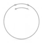 classic round lab grown diamond tennis necklace in 14K White Gold