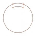 classic round lab grown diamond tennis necklace in 14K Rose Gold