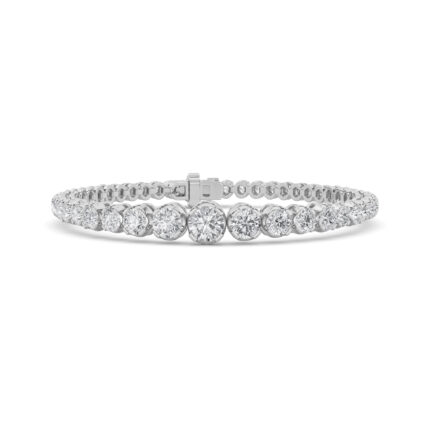 5 CT graduated round lab grown diamond tennis bracelet in 14K white gold