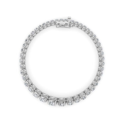 5 CT graduated round lab grown diamond tennis bracelet in 14K white gold