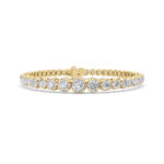 5 CT graduated round lab grown diamond tennis bracelet in 14K yellow gold